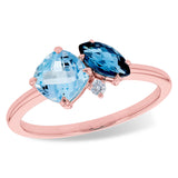 14KT Gold Ladies Blue Topaz Fashion Ring