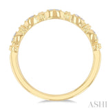 1/20 ctw Marquise Link Round Cut Diamond Wedding Band in 14K Yellow Gold