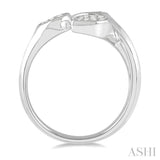 1/3 Ctw Lovebright Open Center Mixed Shape Mounts Round Cut Diamond Fashion Ring in 10K White Gold
