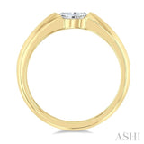 1/3 Ctw East-West Set Pear Cut Diamond Solitaire Fashion Ring in 14K Yellow Gold