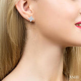 1/5 Ctw Petite Pinwheel Round Cut Diamond Fashion Stud Earring in 10K White Gold
