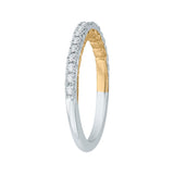 Round Diamond Half-Eternity Wedding Band in 14K Two Tone Gold