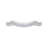 Round Diamond Half-Eternity Wedding Band in 14K White Gold