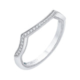 Round Diamond Half-Eternity Wedding Band in 14K White Gold