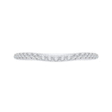 Round Diamond Half-Eternity Wedding Band in 14K White Gold