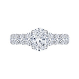 Oval Cut Diamond Engagement Ring in 14K White Gold (Semi-Mount)