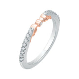 Round Diamond Wedding Band in 14K Two Tone Gold