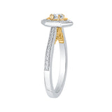 Round Diamond Vintage Engagement Ring in 14K Two Tone Gold