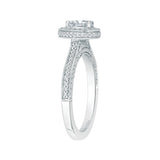 Pear Cut Diamond Halo Engagement Ring in 14K White Gold