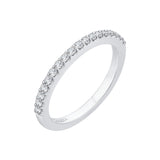 Round Diamond Half-Eternity Wedding Band in 14K White Gold