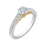 Round Diamond Engagement Ring in 14K Two Tone Gold