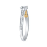 Round Diamond Engagement Ring in 14K Two Tone Gold