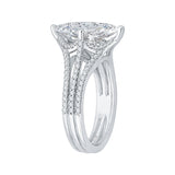 Marquise Cut Diamond Engagement Ring in 18K White Gold (Semi-Mount)