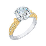 Round Diamond Engagement Ring in 18K Two-Tone Gold (Semi-Mount)