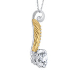 Round Diamond Fashion Pendant in 18K Two-Tone Gold (Semi-Mount)