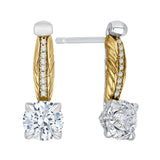 Round Diamond Fashion Semi-Mount Earring in 18K Two-Tone Gold (Semi-Mount)