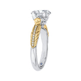Oval Cut Diamond Engagement Ring in 14K Two Tone Gold (Semi-Mount)