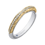 Round Diamond Half-Eternity Wedding Band in 14K Two Tone Gold
