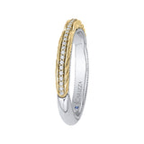 Round Diamond Half-Eternity Wedding Band in 14K Two Tone Gold