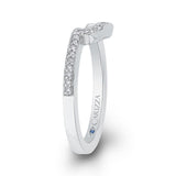 Round Diamond Half-Eternity Wedding Band in 14K White Gold