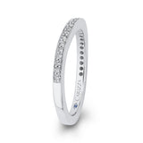Round Diamond Half-Eternity Wedding Band in 14K White Gold