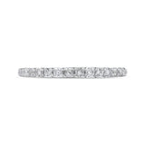 Round Diamond Half-Eternity Wedding Band in 14K White Gold