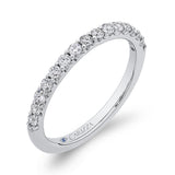 Round Diamond Half-Eternity Wedding Band in 14K White Gold