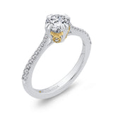 Diamond Engagement Ring in 14K Two Tone Gold