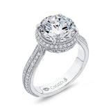 Round Diamond Engagement Ring in 18K White Gold (Semi-Mount)