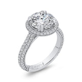 Round Diamond Engagement Ring in 18K White Gold (Semi-Mount)