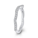 Round Diamond Wedding Band in 18K White Gold
