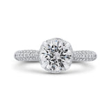 Round Diamond Engagement Ring in 18K White Gold (Semi-Mount)