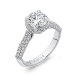 Round Diamond Engagement Ring in 18K White Gold (Semi-Mount)