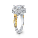 Cushion Cut Diamond Engagement Ring in 18K Two-Tone Gold (Semi-Mount)