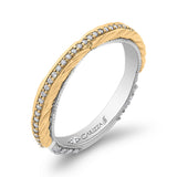 Round Diamond Wedding Band in 18K Two-Tone Gold