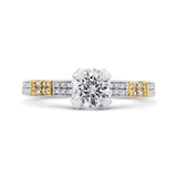 Round Diamond Engagement Ring in 14K Two Tone Gold (Semi-Mount)