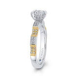 Round Diamond Engagement Ring in 14K Two Tone Gold (Semi-Mount)