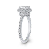 Pear Cut Diamond Halo Engagement Ring in 14K White Gold