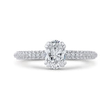 Oval Cut Diamond Classic Engagement Ring in 14K White Gold