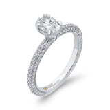 Oval Cut Diamond Classic Engagement Ring in 14K White Gold