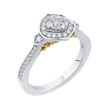 Round Diamond Engagement Ring in 14K Two Tone Gold