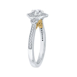 Round Diamond Engagement Ring in 14K Two Tone Gold