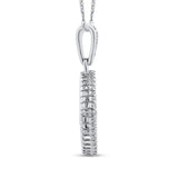 Round Diamond Fashion Pendant in 14K White Gold