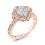 Diamond Engagement Ring in 14K Two Tone Gold