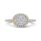 Round Diamond Halo Engagement Ring in 14K Two Tone Gold