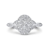 Round Diamond Halo Engagement Ring in 14K White Gold