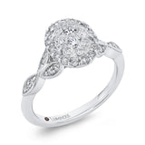 Round Diamond Halo Engagement Ring in 14K White Gold