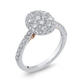 Round Diamond Halo Engagement Ring in 14K Two Tone Gold