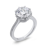 Round Diamond Engagement Ring in 18K White Gold (Semi-Mount)