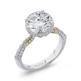 Round Diamond Engagement Ring in 18K Two-Tone Gold (Semi-Mount)